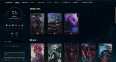Diamante 4 com 110 Champs e 36 Skins