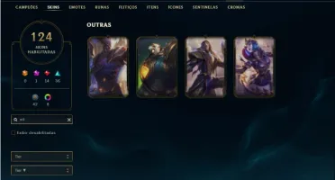 Conta ouro 2 com TODOS os champs e 124 Skins + 600k de Pyke