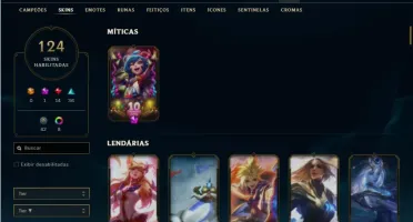 Conta ouro 2 com TODOS os champs e 124 Skins + 600k de Pyke
