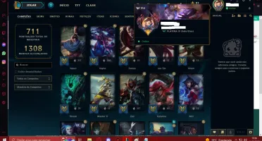 CONTA PLATINA IV LVL 469 3 ULTIMATES 289 SKINS ALL CHAMPIONS