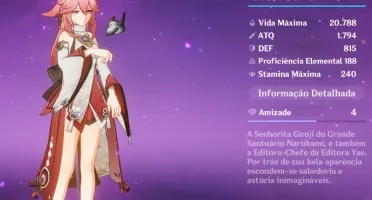 Conta Genshin AR 50+ com Hutao Yae miko Kazuha e Baizhu