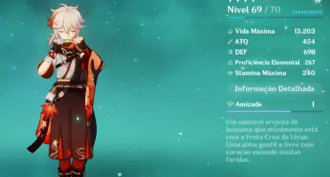 Conta Genshin AR 50+ com Hutao Yae miko Kazuha e Baizhu