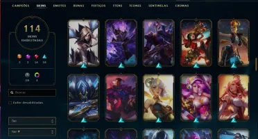 Conta ouro 3 MAIN ADC com 100 champs e 114 skins
