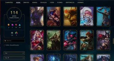 Conta ouro 3 MAIN ADC com 100 champs e 114 skins