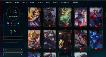 Conta ouro 3 MAIN ADC com 100 champs e 114 skins