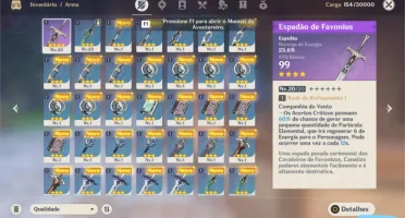 GENSHIN IMPACT - JEAN + ARMA 4 ESTRELAS E +