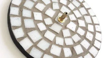 Porta Incenso Mosaico Branco G