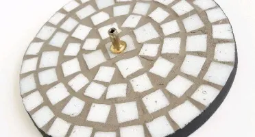 Porta Incenso Mosaico Branco G