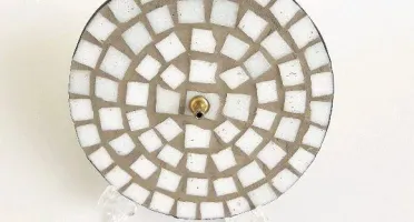 Porta Incenso Mosaico Branco G