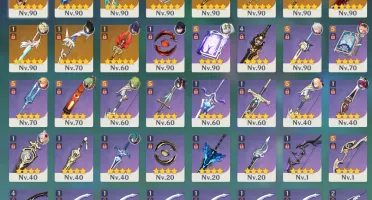 conta genshin AR 58 muitos personagens e armas 5*
