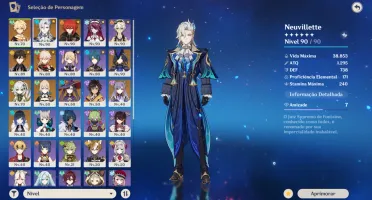 Genshim AR 55 Clorinde, neuvillette+7 5stars + 2mascotes