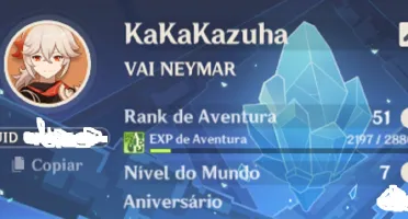 CONTA GENSHIN AR51 KAZUHA COM JADE PRIMORDIAL SEM USER 7 5*