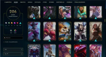 Conta lol com 206 skins