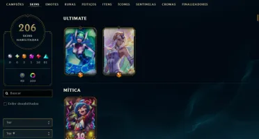 Conta lol com 206 skins