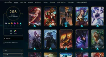 Conta lol com 206 skins
