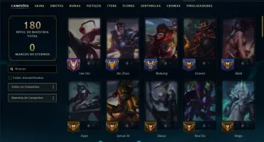 Diamante 4 com 75 Champs e 29 Skins
