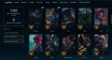 Diamante 4 com 75 Champs e 29 Skins