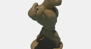 Capivara Bodybuilder Decorativa em Impressão 3D