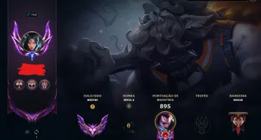 Conta mestre lol com 1138 skins, all champs, mmr bom