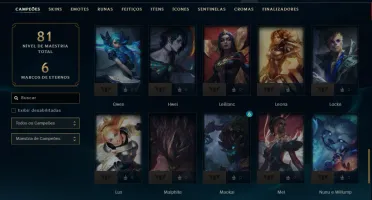 Conta Mestre com 65 Champs e 15 Skins ( 91 PDL )