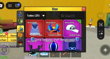 Conta com vários itens no blox fruits