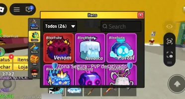 Conta com vários itens no blox fruits