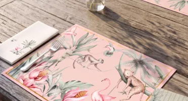 Mesa Coordenada – Kit Selva Tropical Rosa | 36 peças