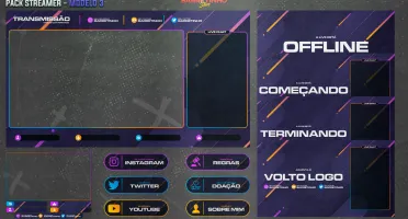 PACOTE STREAMER - OVERLAYS 100% PERSONALIZADAS