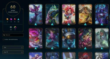 Conta de Lol 60 skins/ Mini chibi Jinx tft/ Gold 2 solo duo