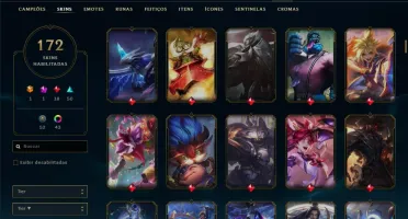 Conta platina 3 com TODOS os champs e 172 skins