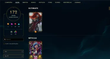 Conta platina 3 com TODOS os champs e 172 skins
