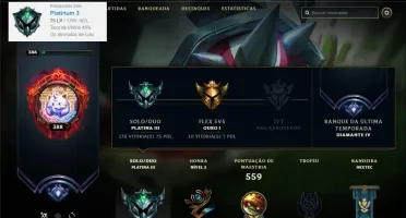 Conta platina 3 com TODOS os champs e 172 skins