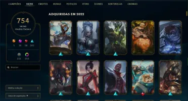 Conta riot com 754 skins no lol + skins no valorant