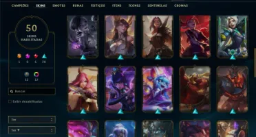 Diamante 3 com 105 Champs e 50 Skins ( 3600 RP )