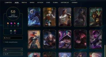 Diamante 3 com 105 Champs e 50 Skins ( 3600 RP )