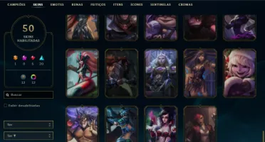 Diamante 3 com 105 Champs e 50 Skins ( 3600 RP )