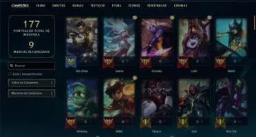 Diamante 3 com 105 Champs e 50 Skins ( 3600 RP )