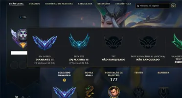 Diamante 3 com 105 Champs e 50 Skins ( 3600 RP )