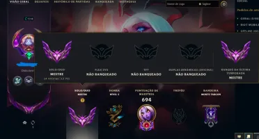 Conta Lol 2013/Mestre/Ex Desafiante/Todos Champs/293 Skins