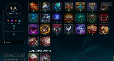Conta Lol 2013/Mestre/Ex Desafiante/Todos Champs/293 Skins