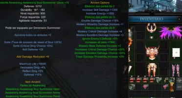 [MEGA MU] Summoner 200rr Lv 977 End Game com Set AWK