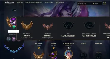 Ouro 1 com TODOS os Champs e 373 Skins ( MONO SUP )