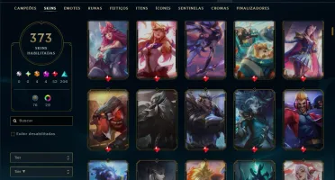 Ouro 1 com TODOS os Champs e 373 Skins ( MONO SUP )