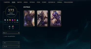 Ouro 1 com TODOS os Champs e 373 Skins ( MONO SUP )