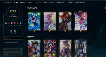 Ouro 1 com TODOS os Champs e 373 Skins ( MONO SUP )