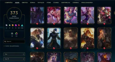 Ouro 1 com TODOS os Champs e 373 Skins ( MONO SUP )