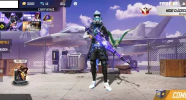Free Fire com Skin do Cobra, lendária e 6 passes.