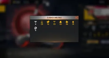 Free Fire com Skin do Cobra, lendária e 6 passes.