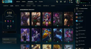 CONTA LEGUE OF LEGENDS PLATINA +100 SKINS