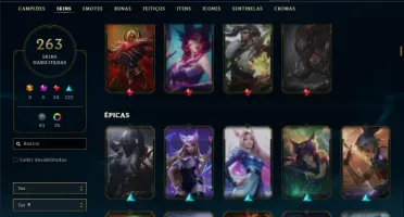 Esmeralda 2 com TODOS os champs e 264 Skins ( MID / TOP )